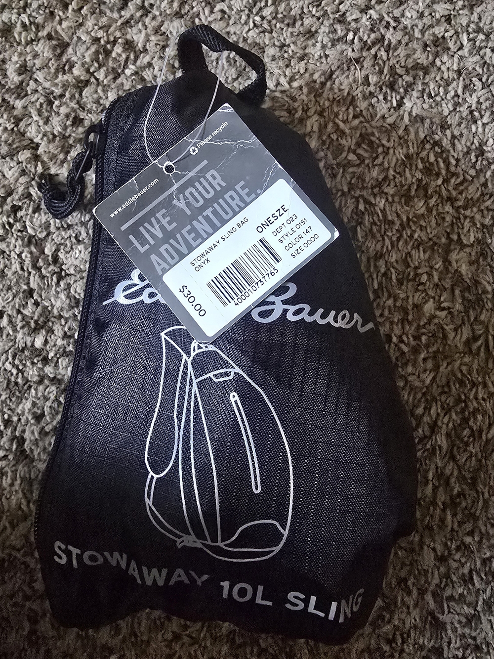 Eddie Bauer Stowaway 10L Sling - Black